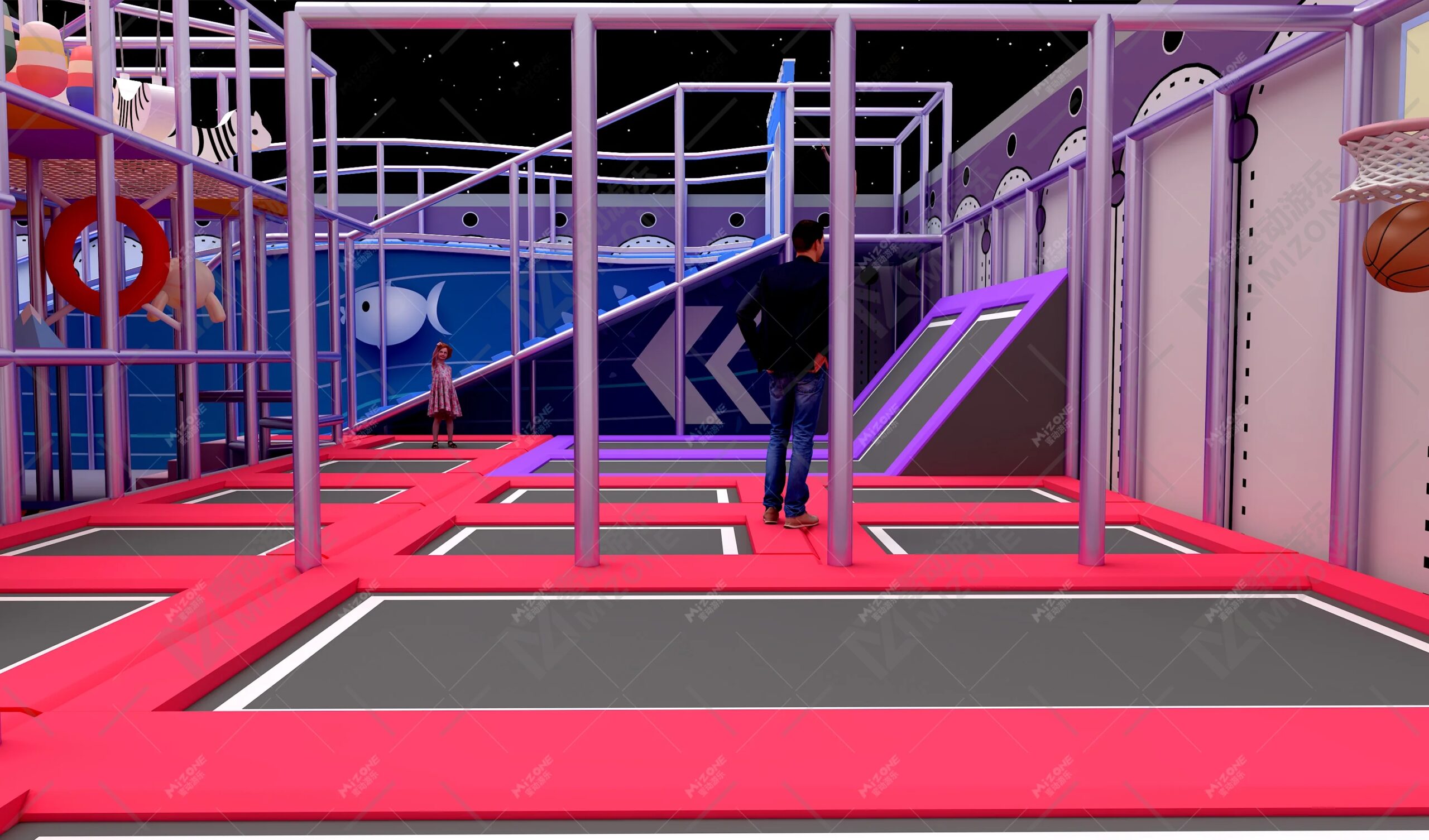 佛山開蹦床館找源頭廠家？蜜動游樂本地生產(chǎn)，設備安全盈利穩(wěn)